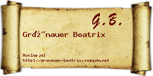 Grünauer Beatrix névjegykártya
